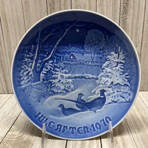 Vtg B&G Copenhagen Pheasants in the Snow at Christmas Plate  Jule After 1970